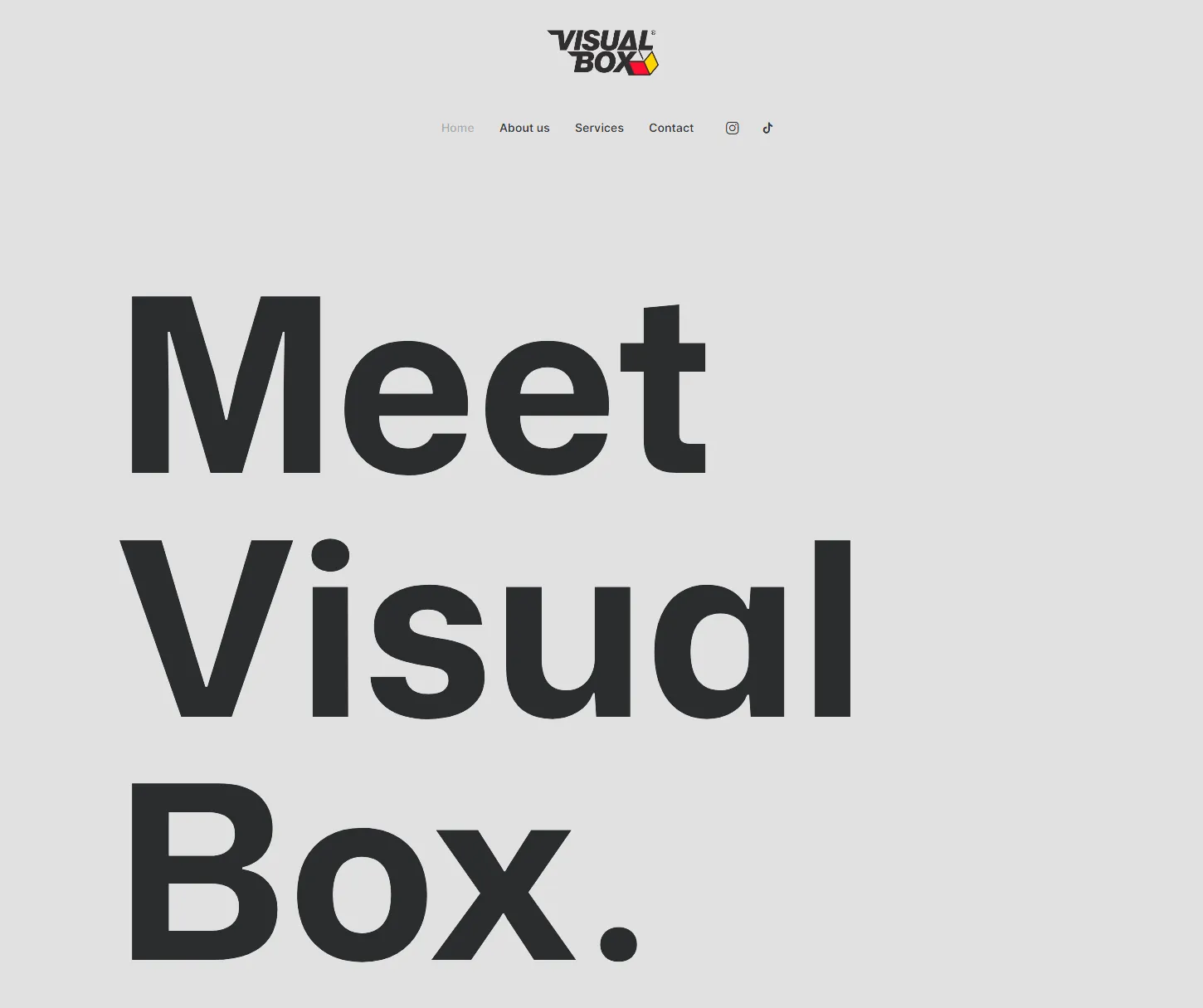Visualbox website with bold editorial typography